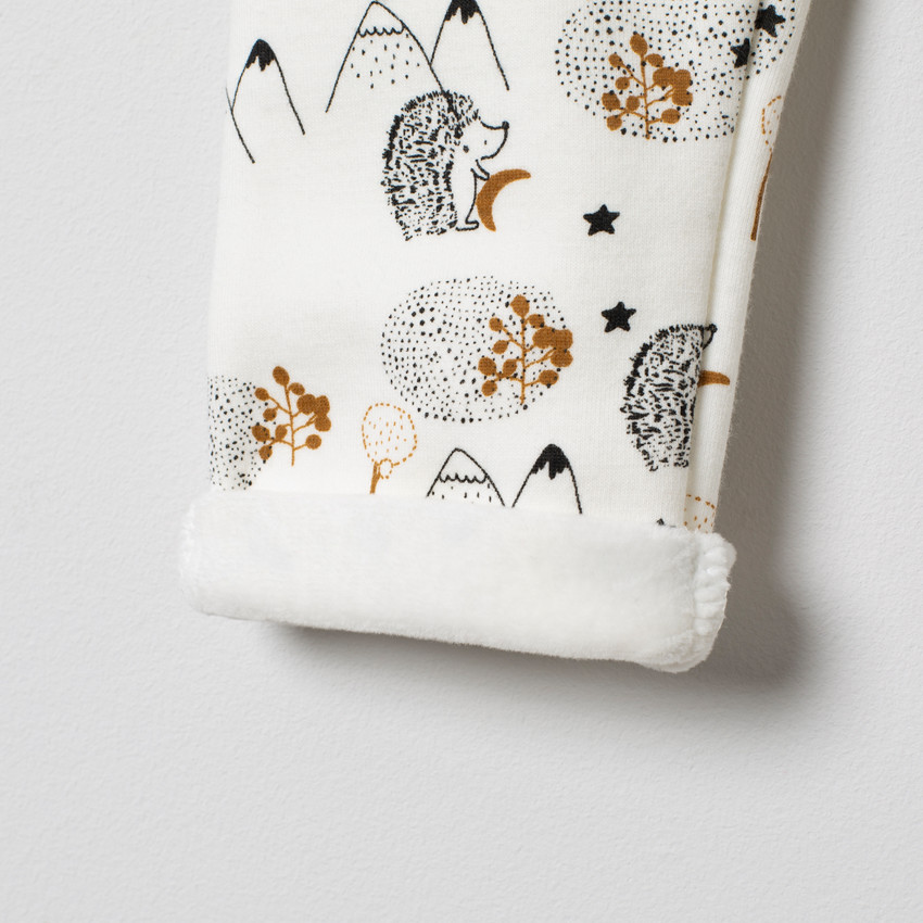 Conjunto con bolsillos canguro y erizo estampados 