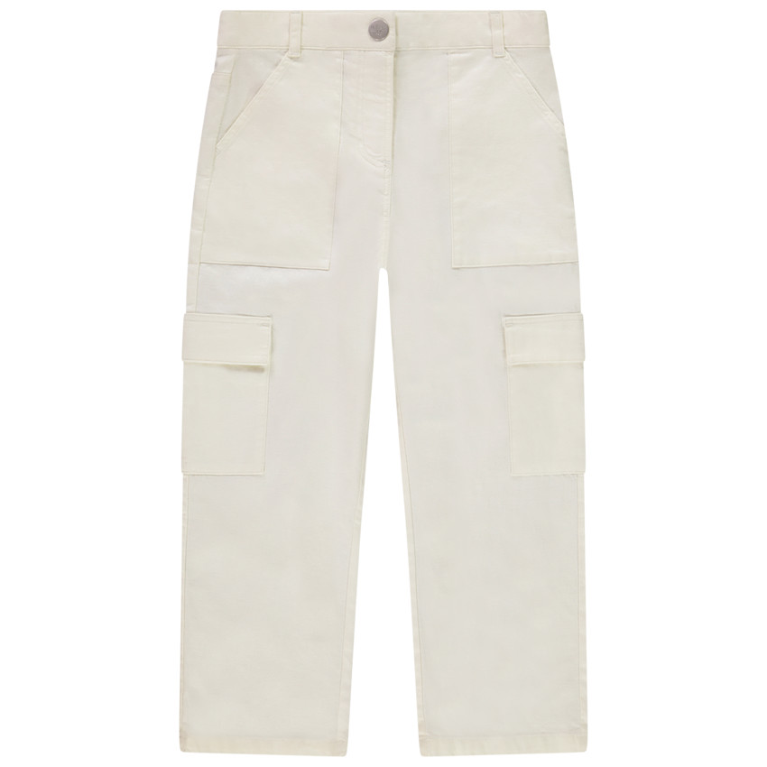 Pantalón recto cargo con bolsillos para niña 