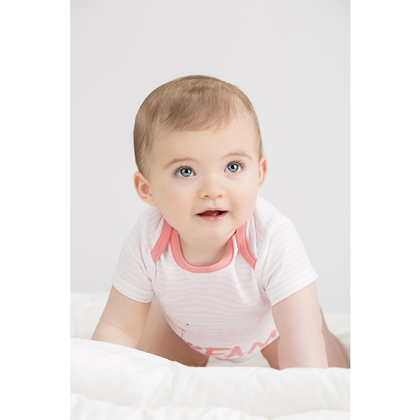 Pack de 2 bodies de manga corta de punto con flamencos rosas estampados 