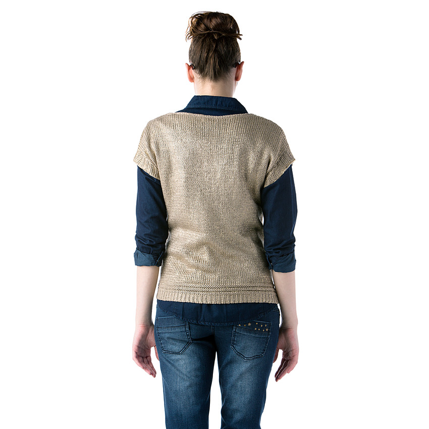 Jersey calado con manga corta de premamá  Additional Jersey calado con manga corta de premamá