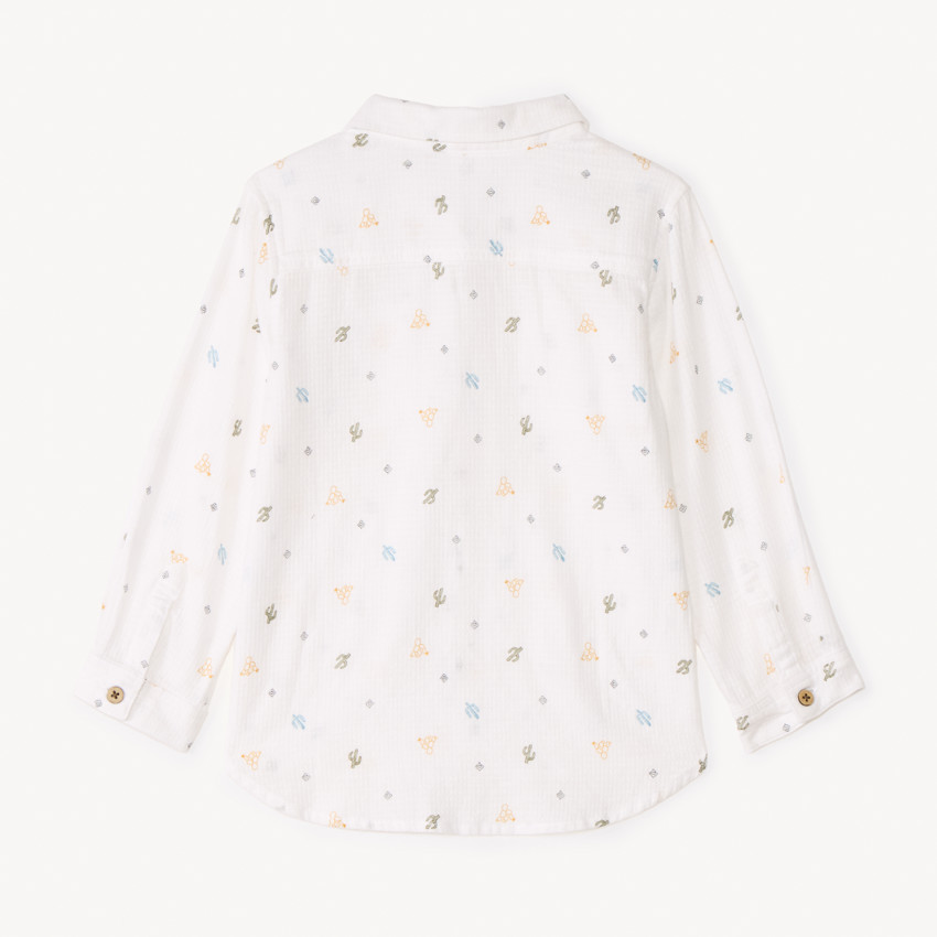 Camisa de manga larga de tela impresa con cactus para bebé niño 