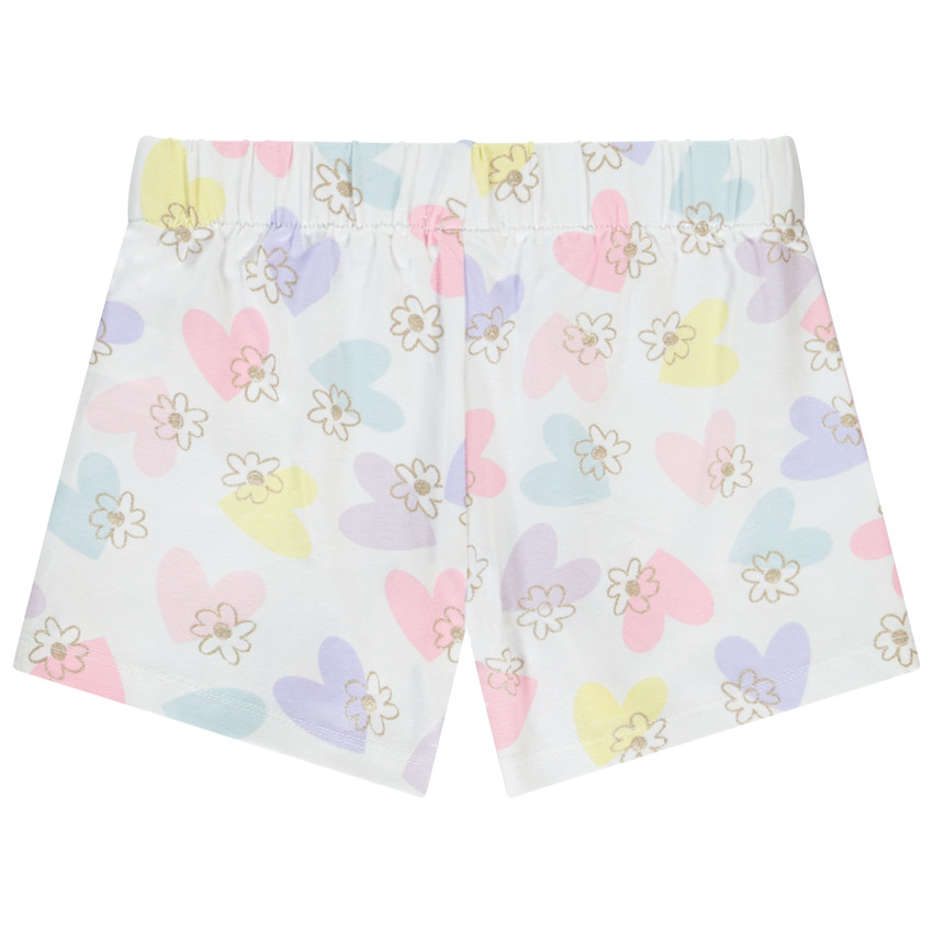 Conjunto pijama corto de jersey con estampado de corazones para niña 