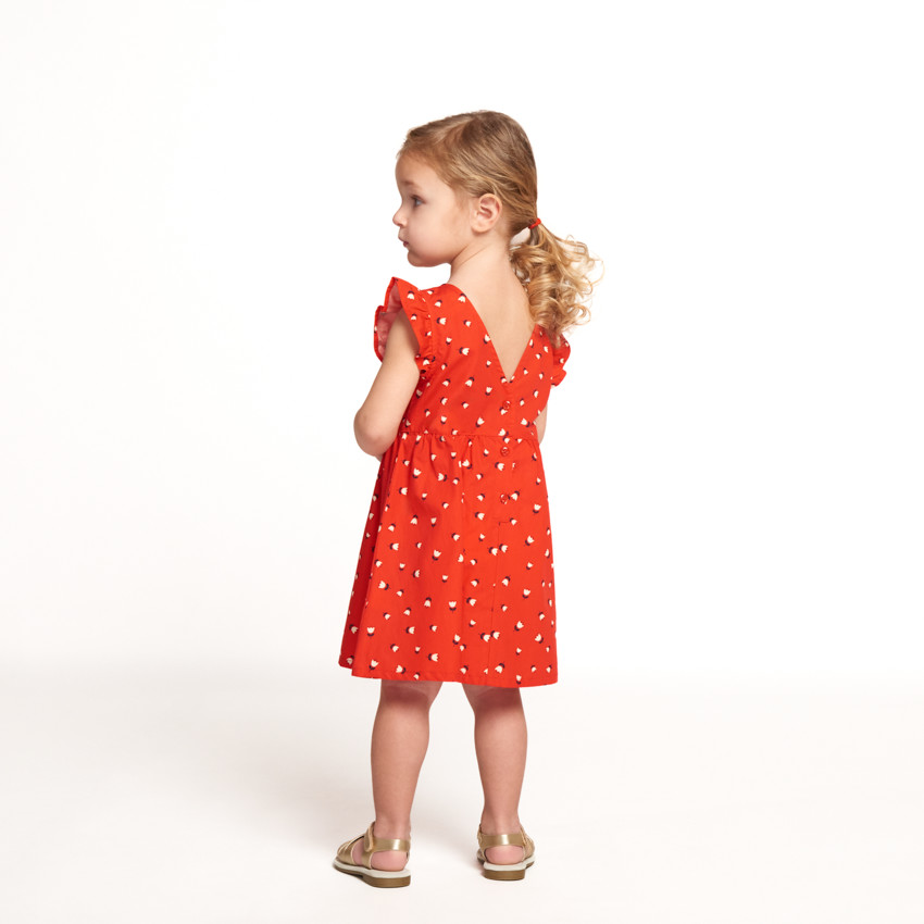 Vestido de manga corta con estampado de flores para niña bebé 