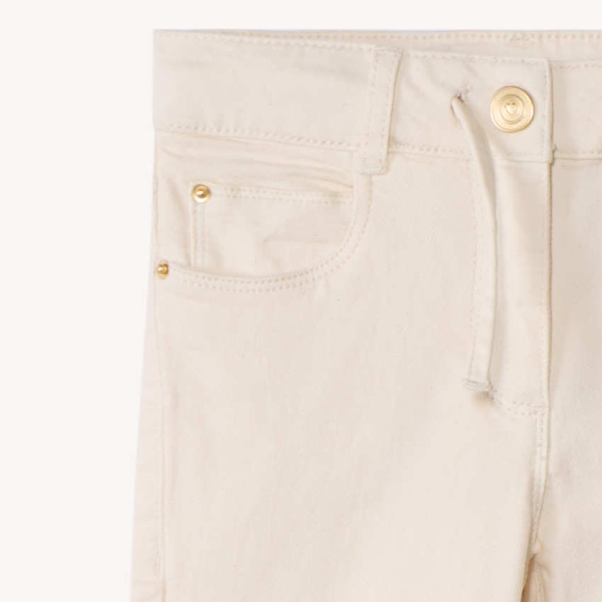 Vaquero ancho liso con cordón para niña 