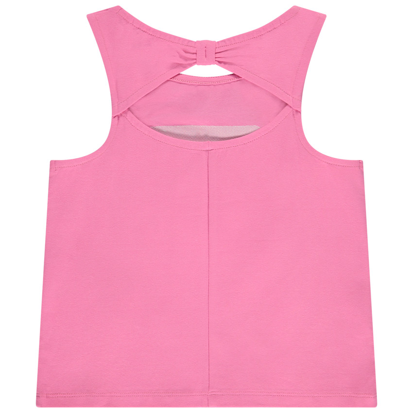 Camiseta sin mangas con estampado de piñas y espalda calada para niña 