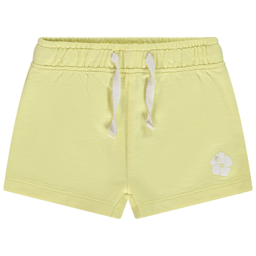 Short liso en felpa con sugar print flor hawaiana para bebe nina Orchestra