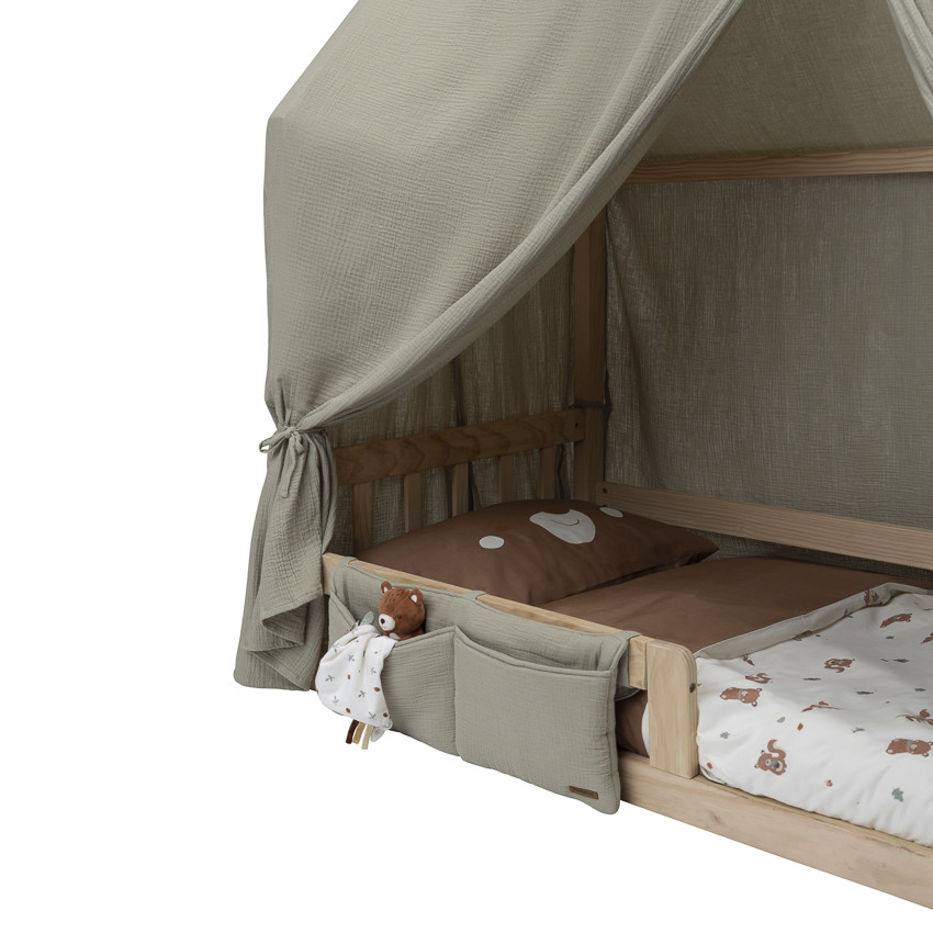 Bolsa de cama colgante de gasa verde 