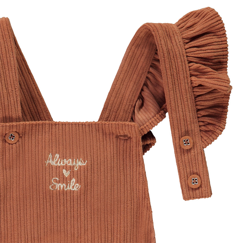 Salopette corta de terciopelo fantasía para niña bebé 