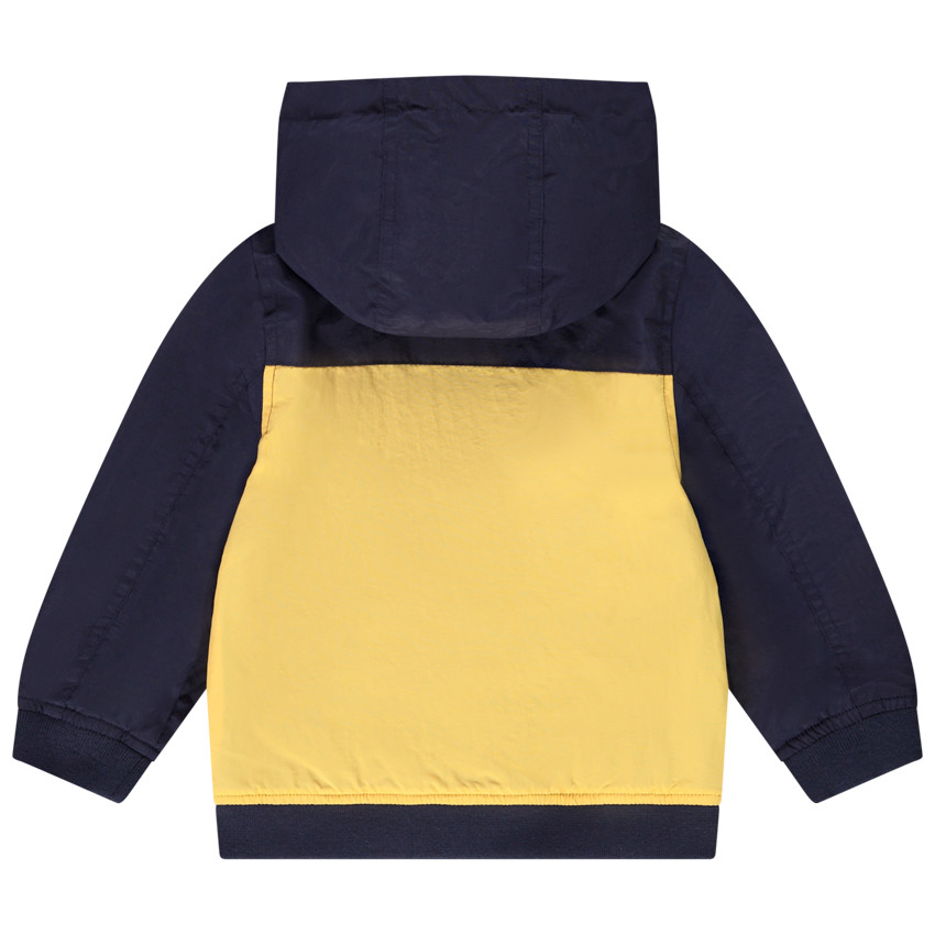 Chubasquero con capucha de nylon efecto twill colorblock y forro de malla para bebé niño 