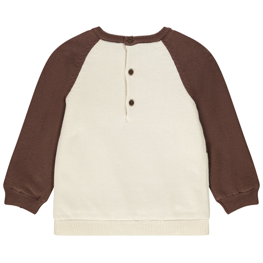 Suéter divertido en tejido de punto osito y forro en terciopelo para bebé niño 