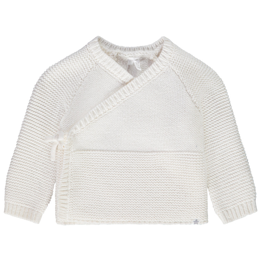 Chaqueta de punto efecto cruzado para bebé prematuro 