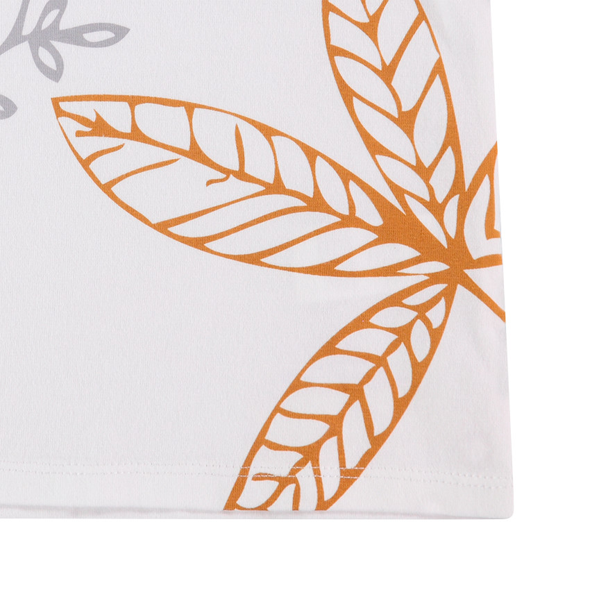 Camiseta de manga larga con estampado vegetal que contrasta 