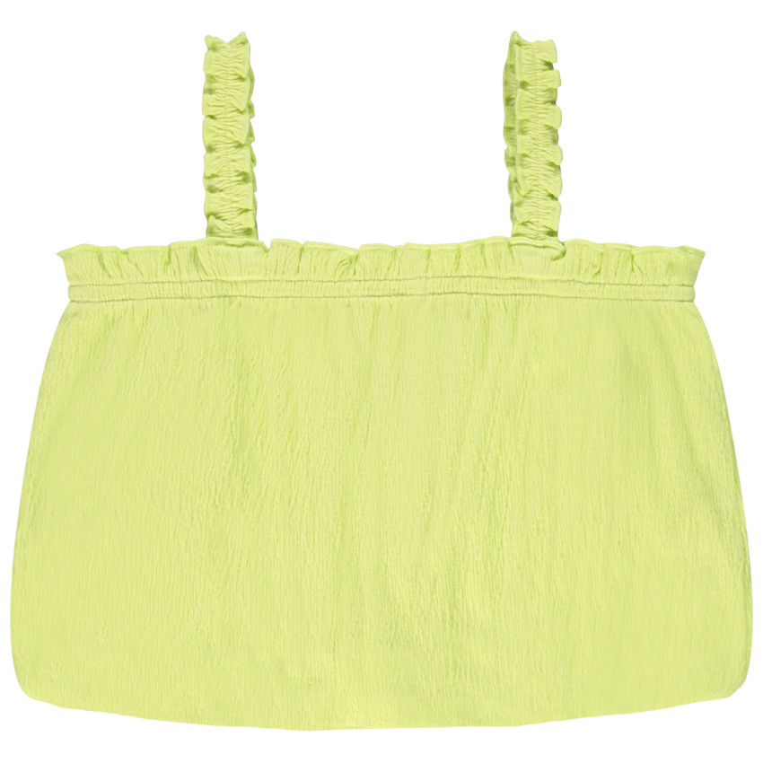 Camiseta sin mangas efecto globo con tirantes fruncidos para niña 