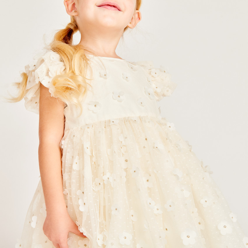 Ropa de manga corta con mariposas y flores 3D para niña bebé 