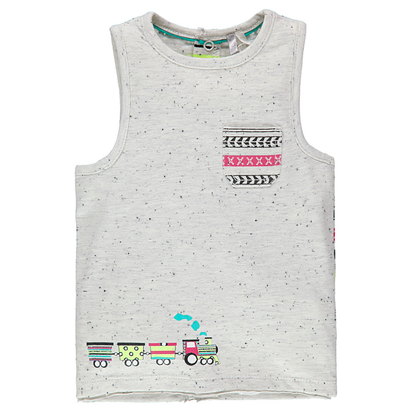 Débardeur aspect neps et imprimé façon ethnique 