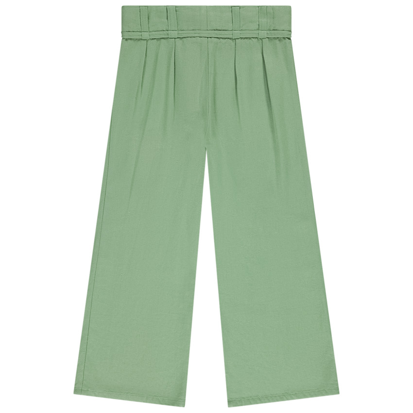 Pantalón ancho de tela lisa para niña 