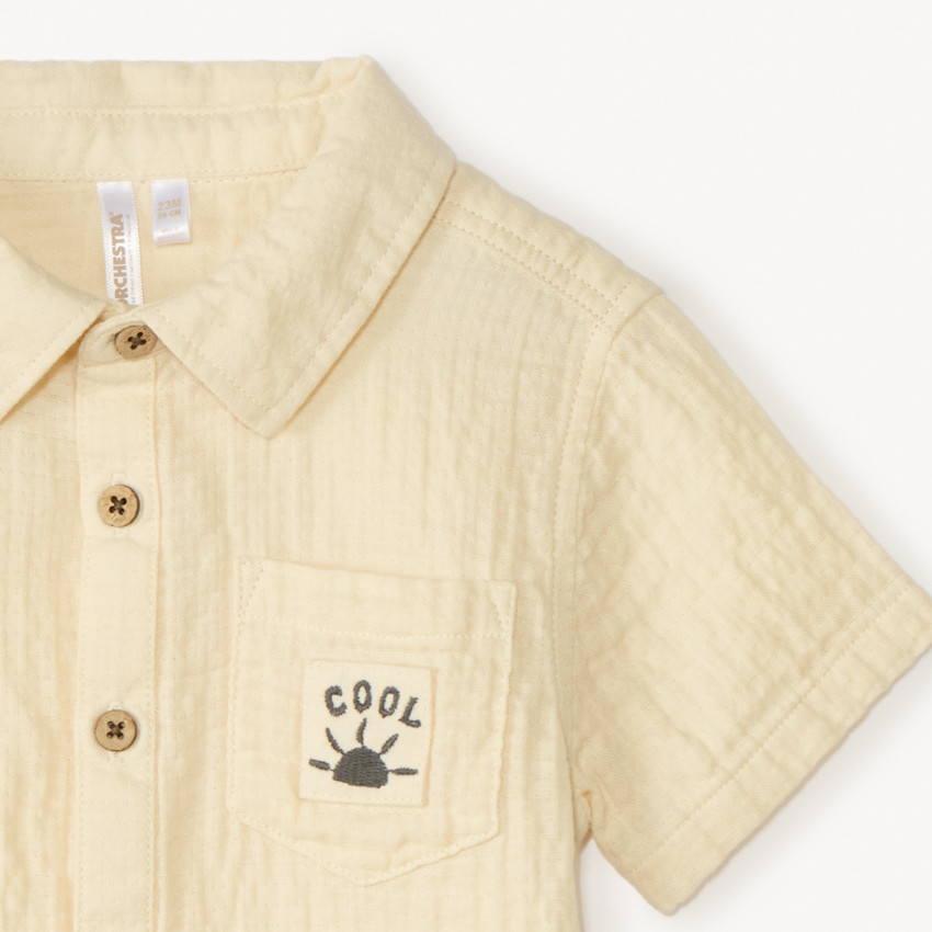 Camisa de manga corta de gasa para bebé niño 