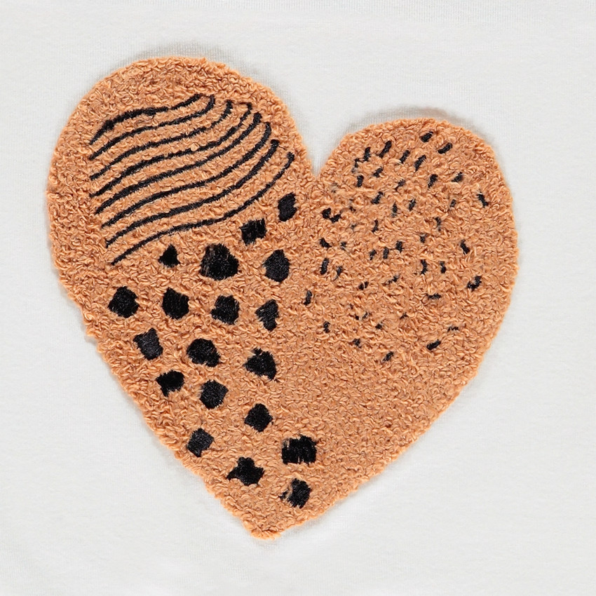 Camiseta manga larga motivo corazón de sherpa 