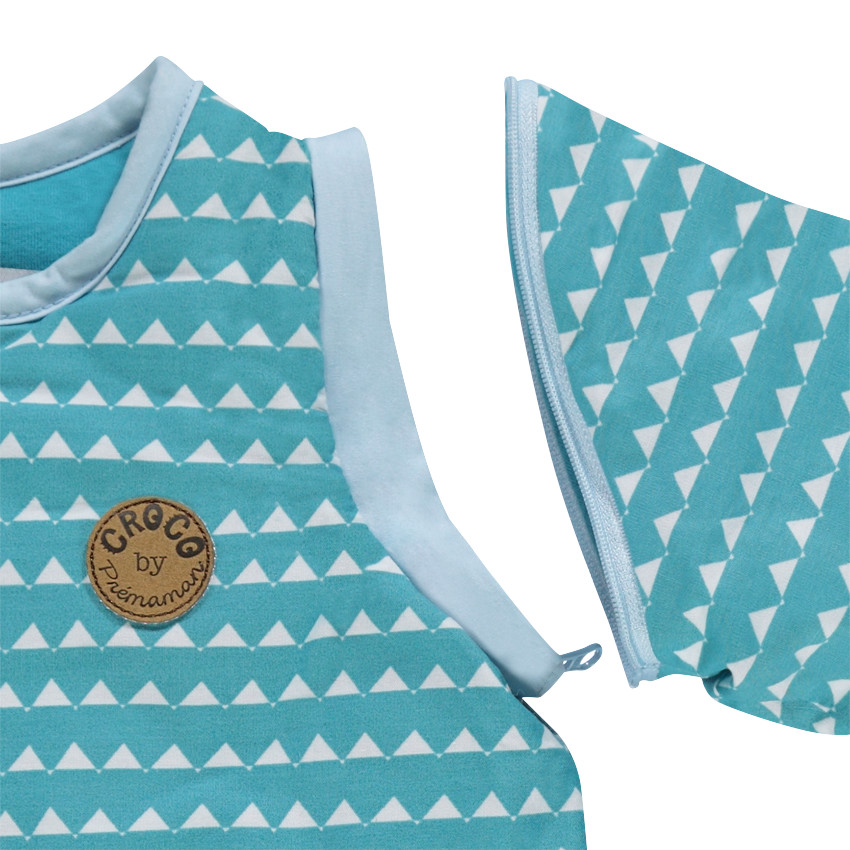 Saco de dormir de popelina con mangas extraíbles y estampado de cocodrilo 