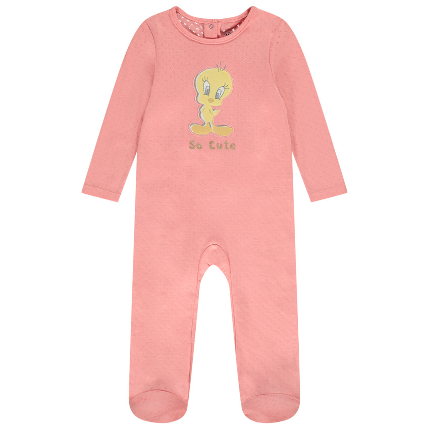 Pelele de punto de rayas con parche de Looney Tunes para niña 