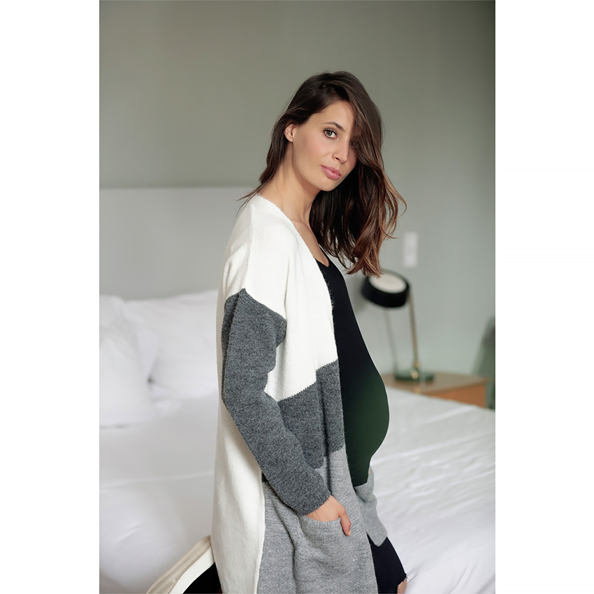 Chaqueta larga de premamá de punto  Additional Chaqueta larga de premamá de punto