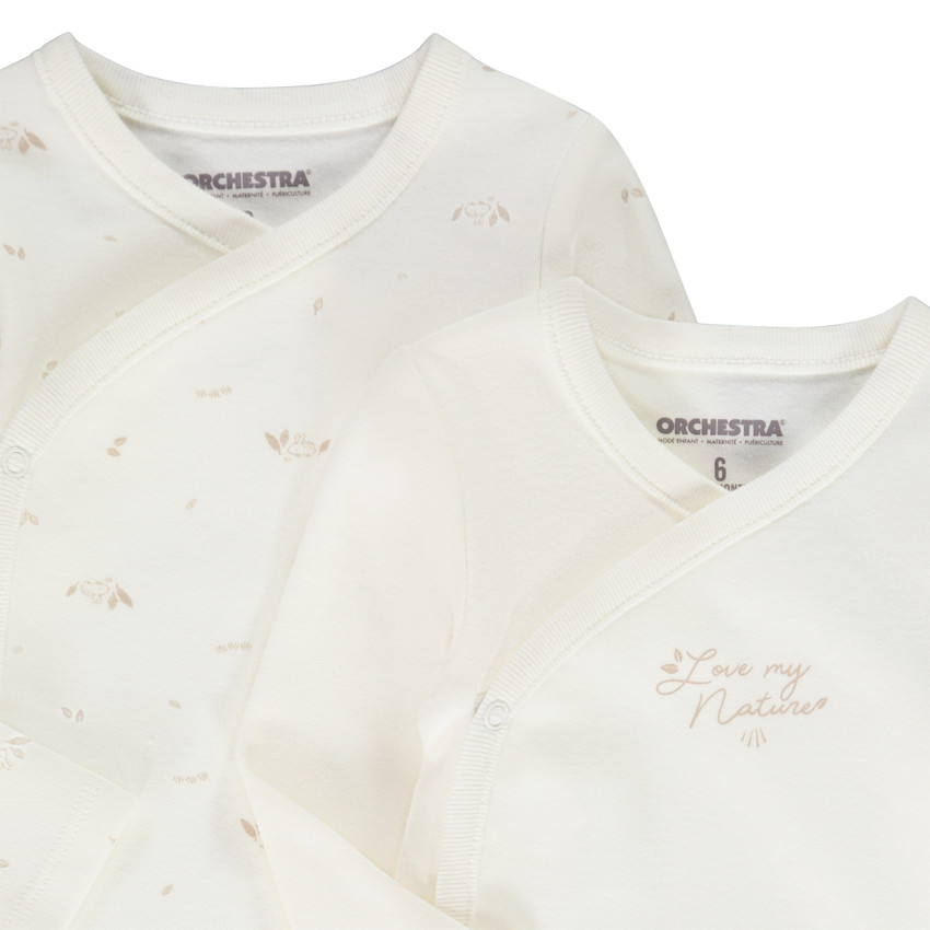 Pack de 2 bodies de manga larga con estampados para bebé 