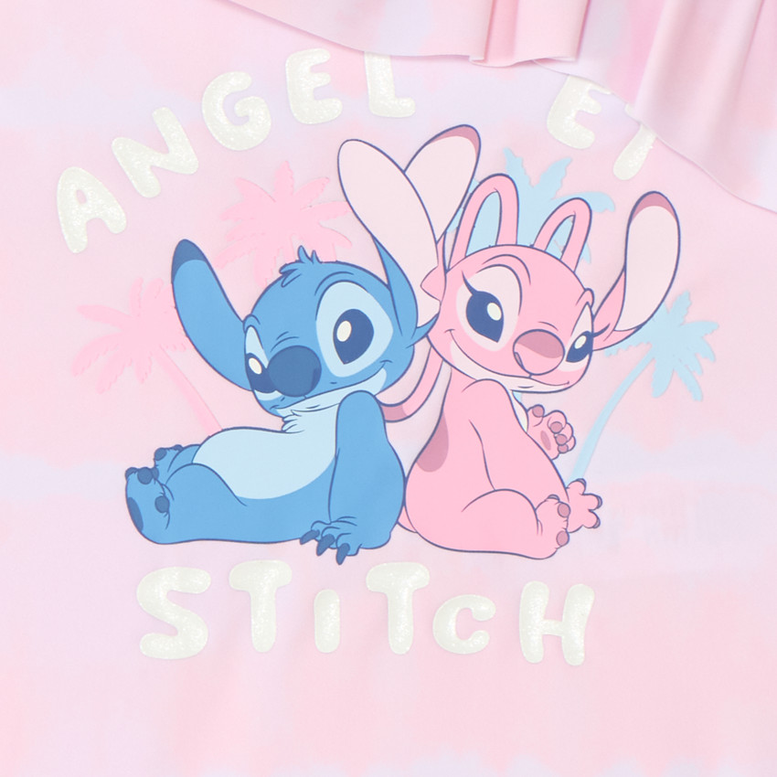 Bañador de una pieza con tirantes asimétricos de Stitch y Angel de Disney para niña 