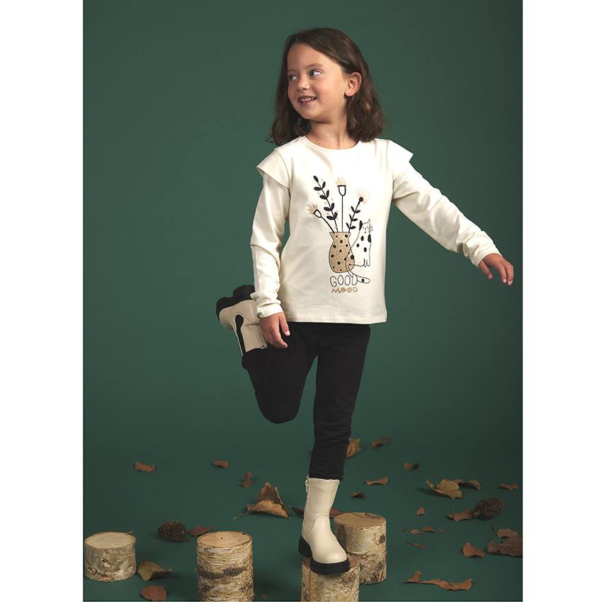 Jeggings de felpa lisos para niña 