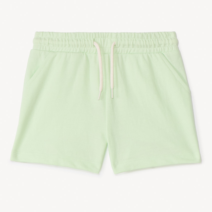 Pantalón corto de punto en color liso para niña 