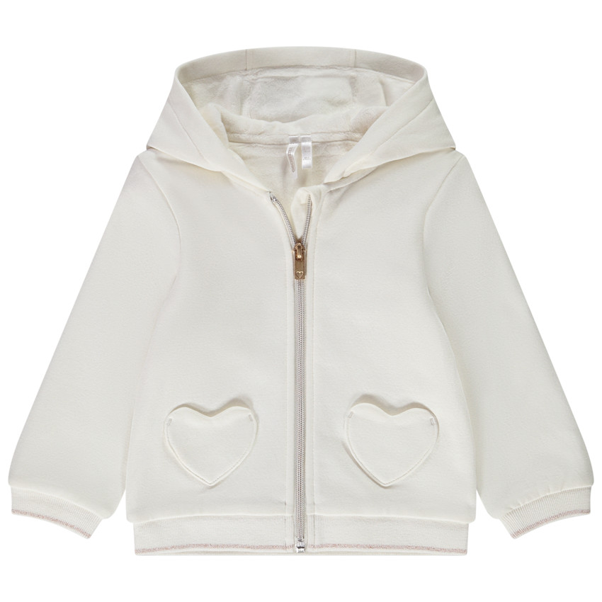 Gilet capuche en molleton uni pour b b fille