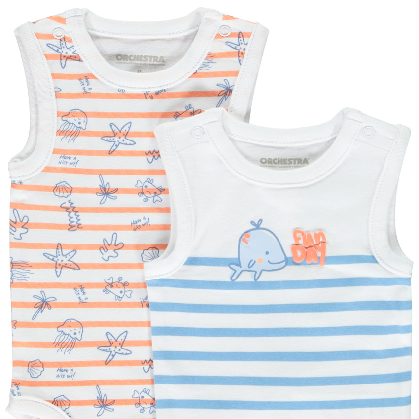 Lote de 5 Bodies sin mangas con motivos de océano para bebé niño 