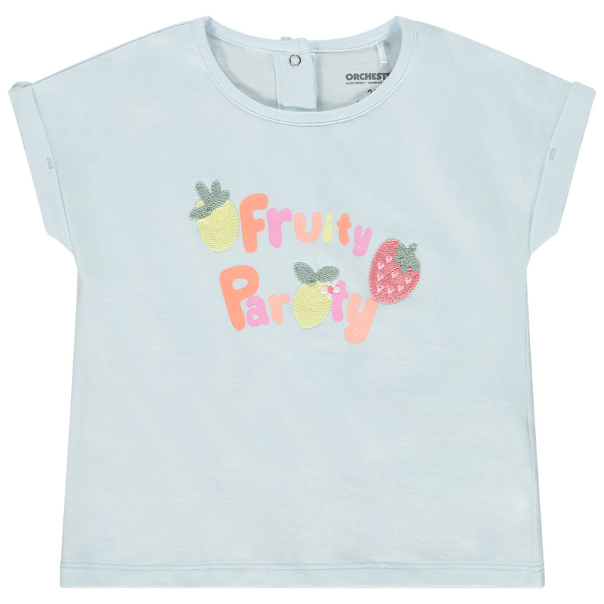 Camiseta de manga corta con diseño tipo caja para niña bebé 
