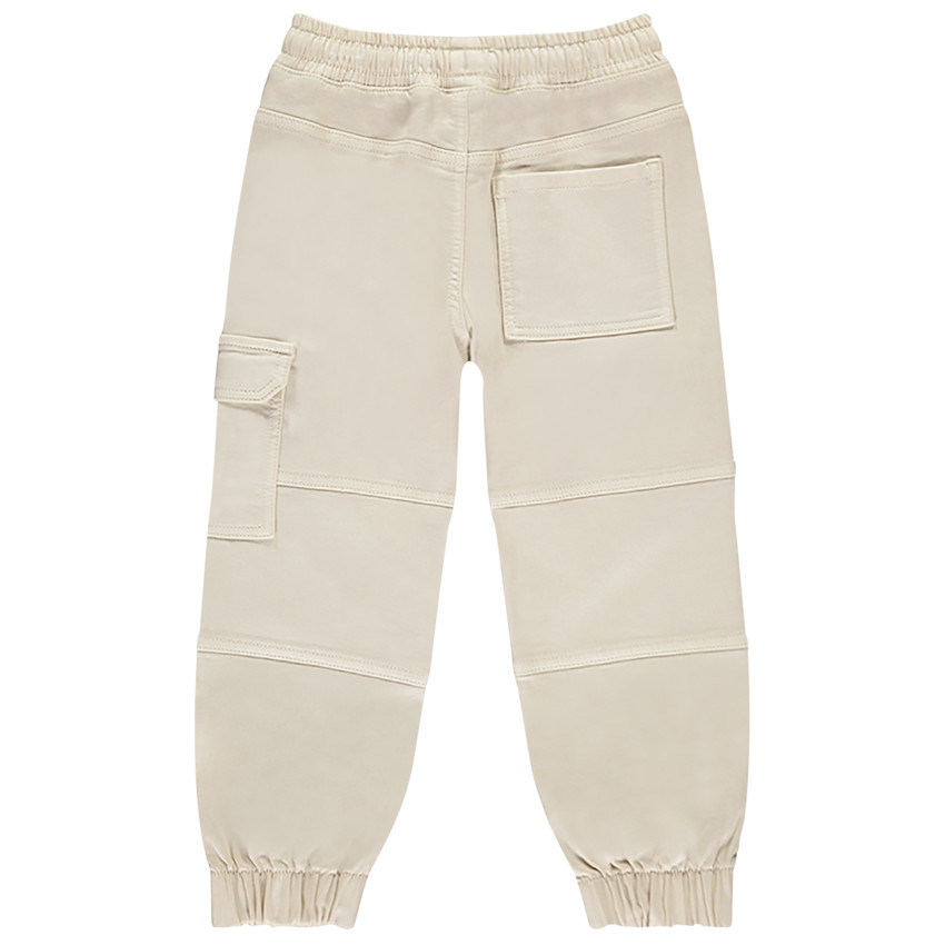 Pantalón cargo liso con efecto denim para niño 
