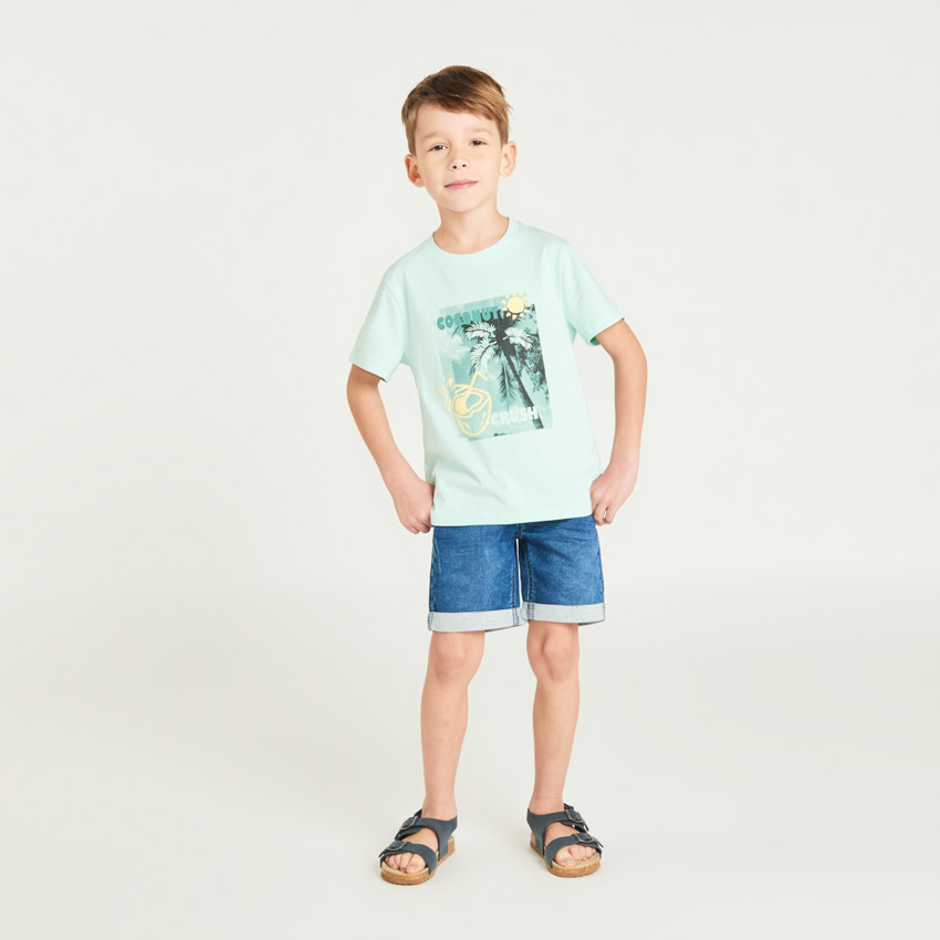 Camiseta de manga corta photoprint playa para niño 