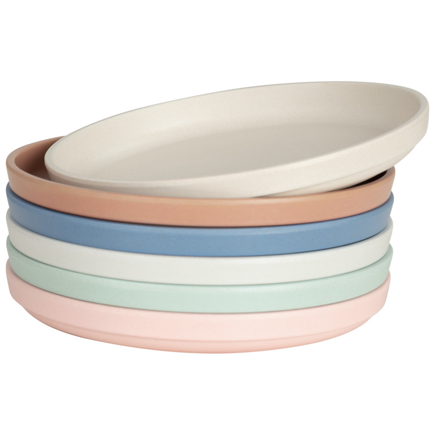 Plato redondo de bambú Gris 