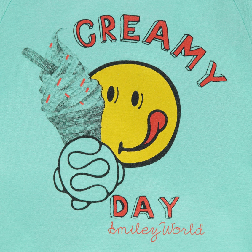 Camiseta de manga corta en punto con estampado &copy;Smiley con helado  