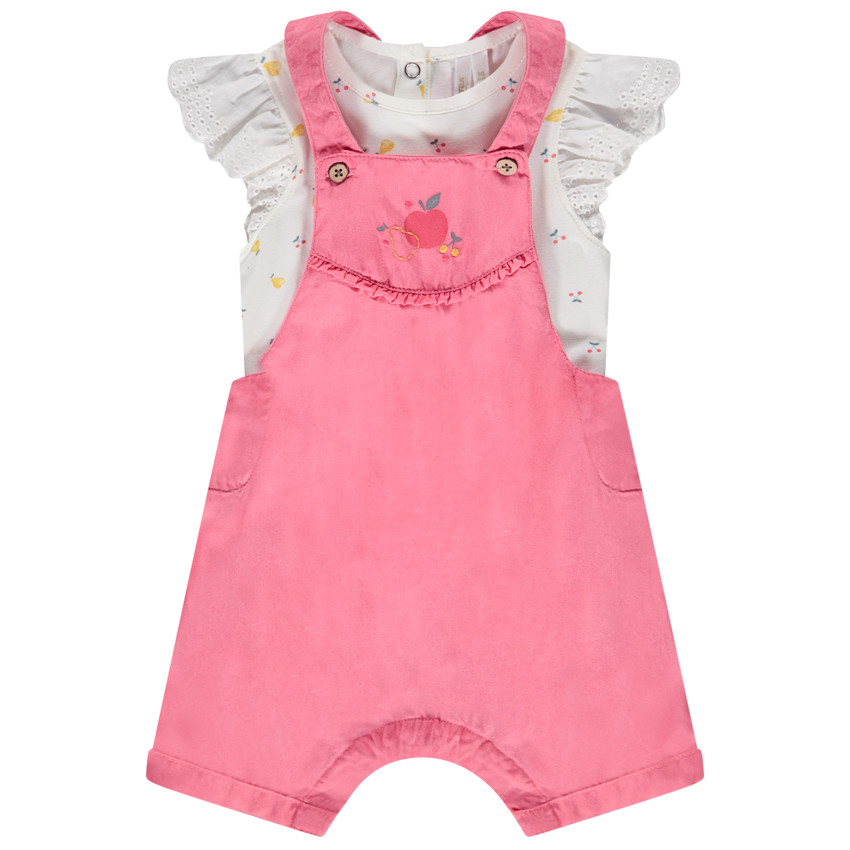 Conjunto de 2 piezas con peto corto para bebé niña 