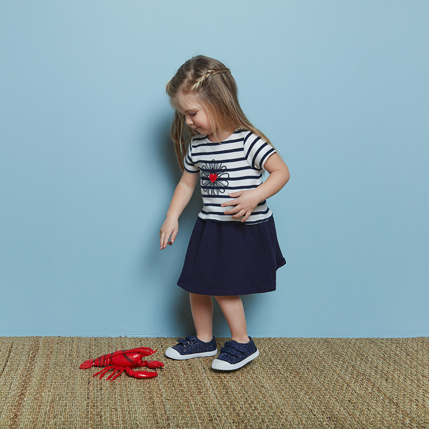 Vestido manga corta efecto 2 en 1 