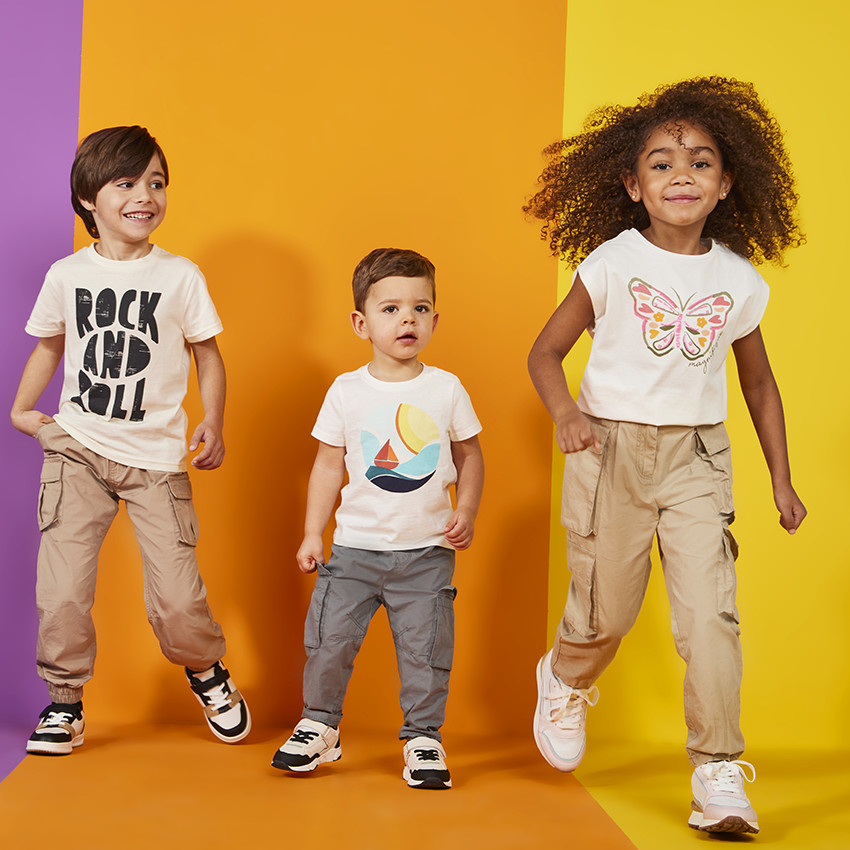 Camiseta manga corta motivo en cording niña 
