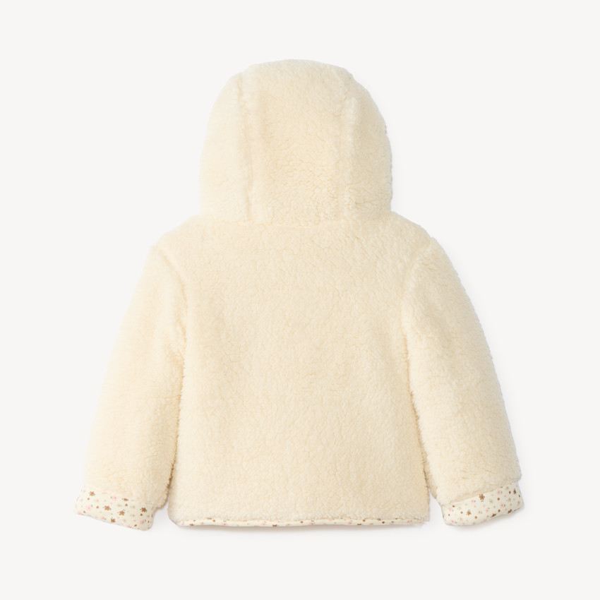 Chaqueta de sherpa para bebé niña con capucha 