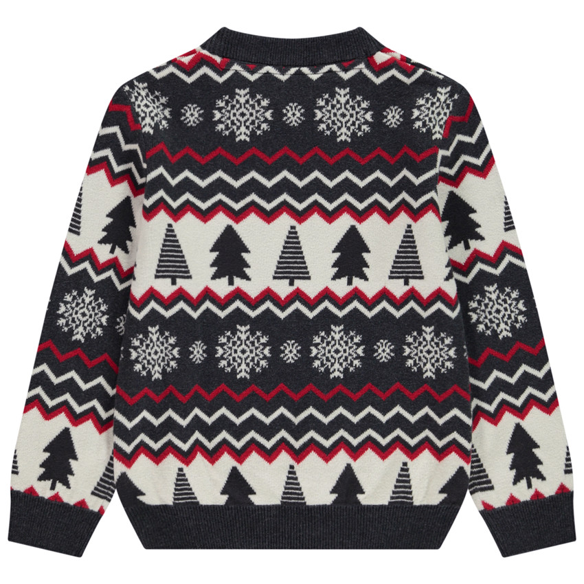Suéter de fantasía con motivos navideños en jacquard para niño 