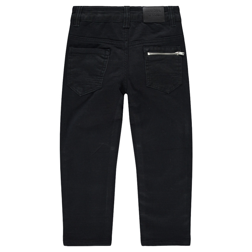 Pantalón recto liso con bolsillos con cremallera 