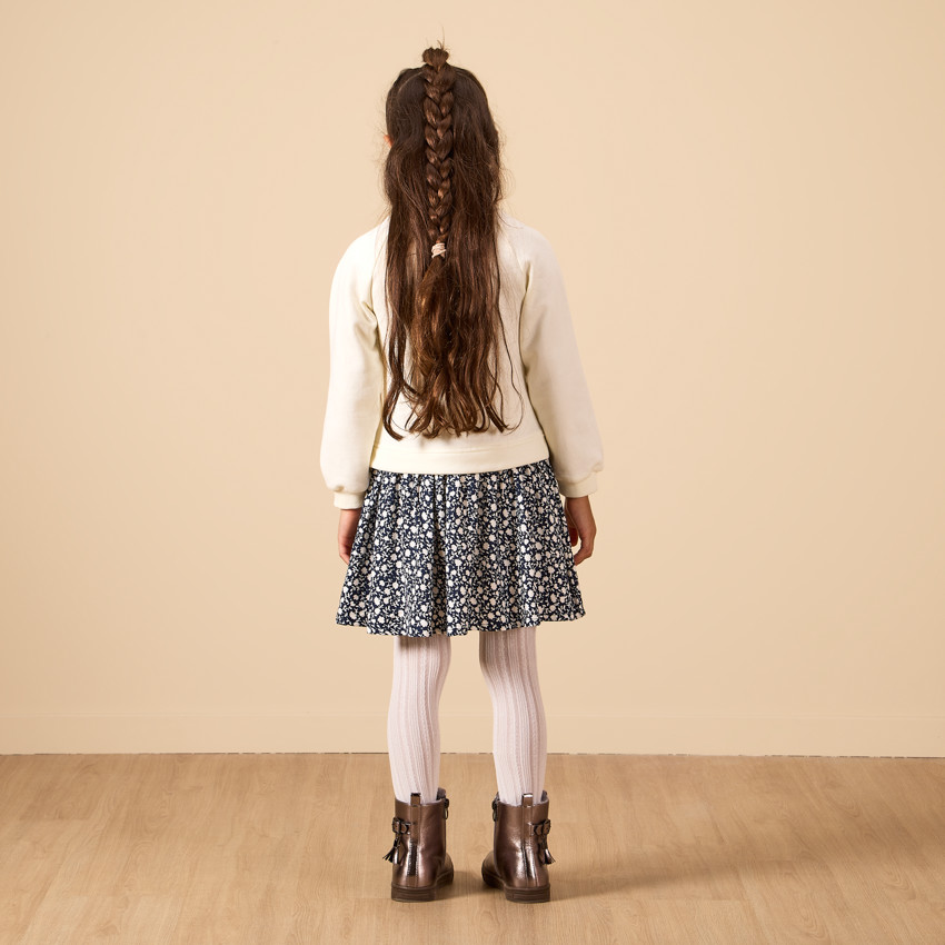 Vestido de manga larga bicolor con diseño para niña 