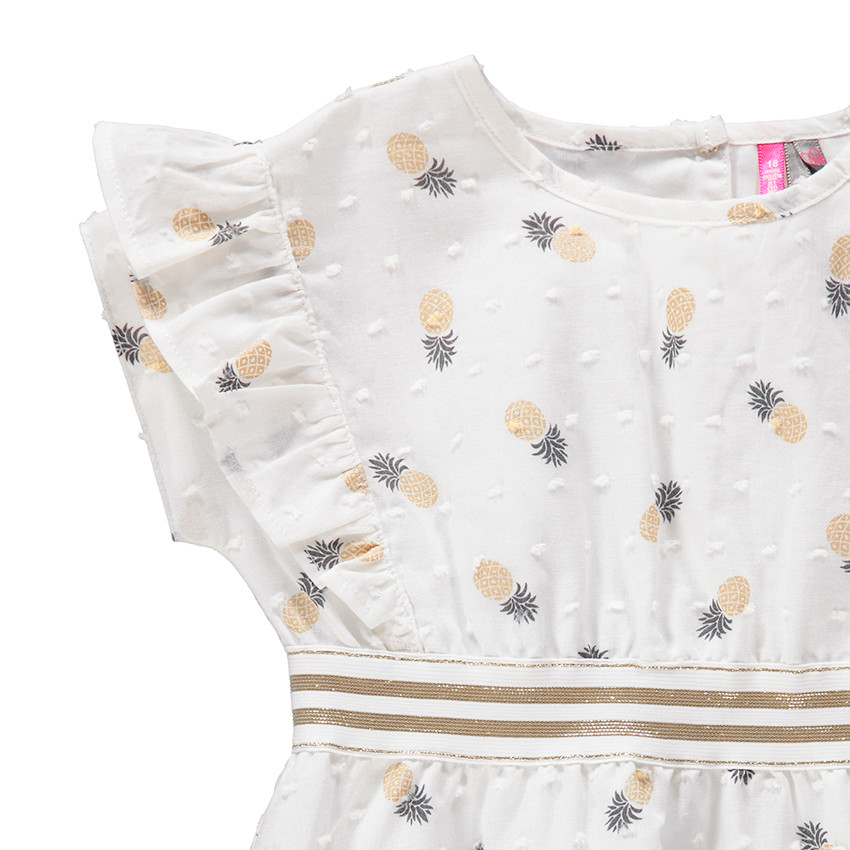 Vestido de manga corta con volantes y estampado de piñas  Additional Vestido de manga corta con volantes y estampado de piñas