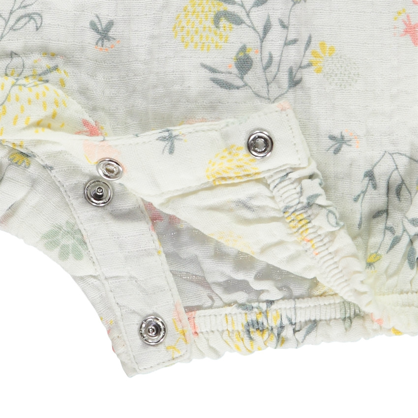 Combishort de algodón tubique estampado floral para bebé niña 