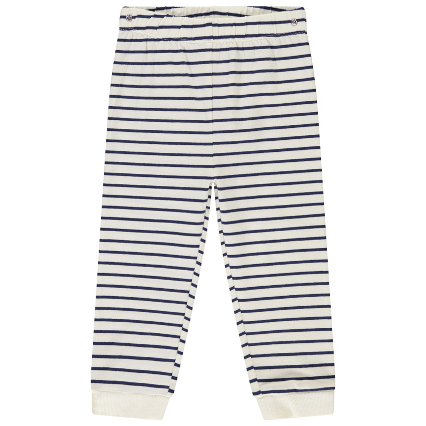 Conjunto de pijama de 2 piezas con ballena y rayas para bebé con acabados diferentes según la edad 