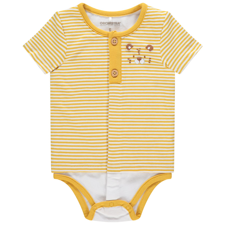 Body manches courtes rayé print tigre 