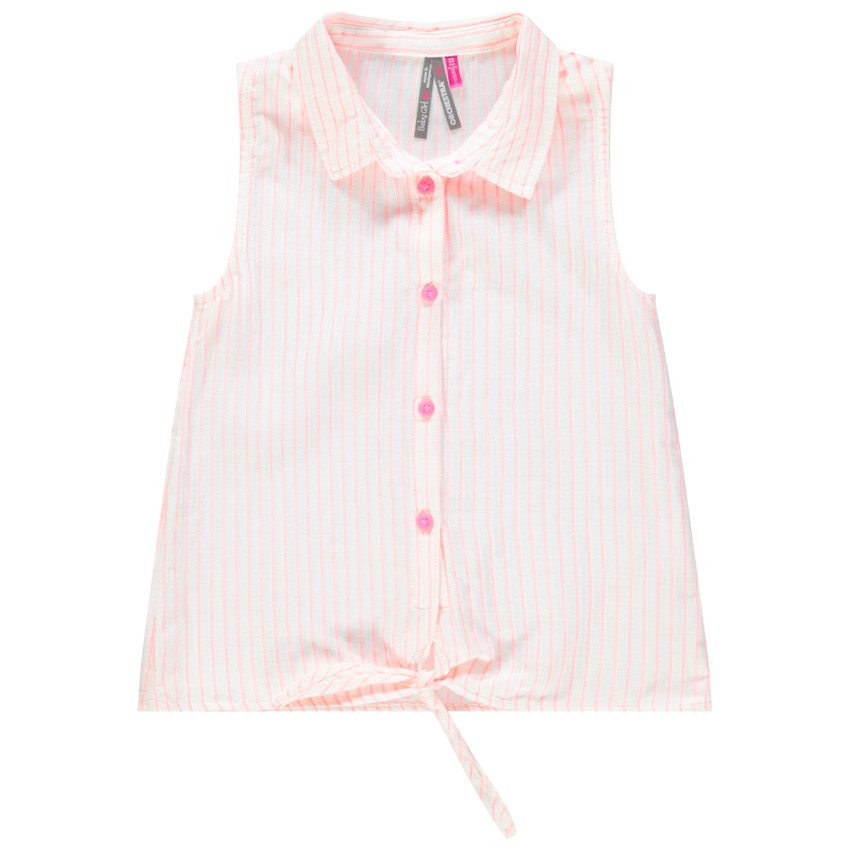 Chemise sans manches à rayures et liens à nouer  