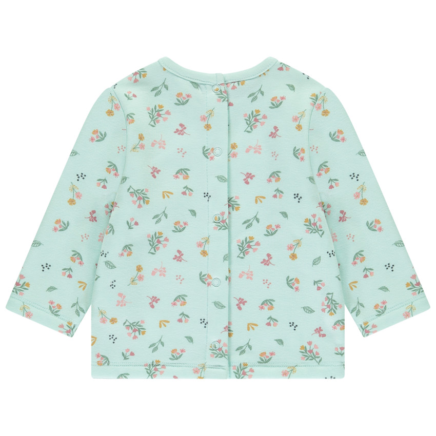Pijama de 2 piezas con estampado de flores para niña con acabados variados según la edad. 
