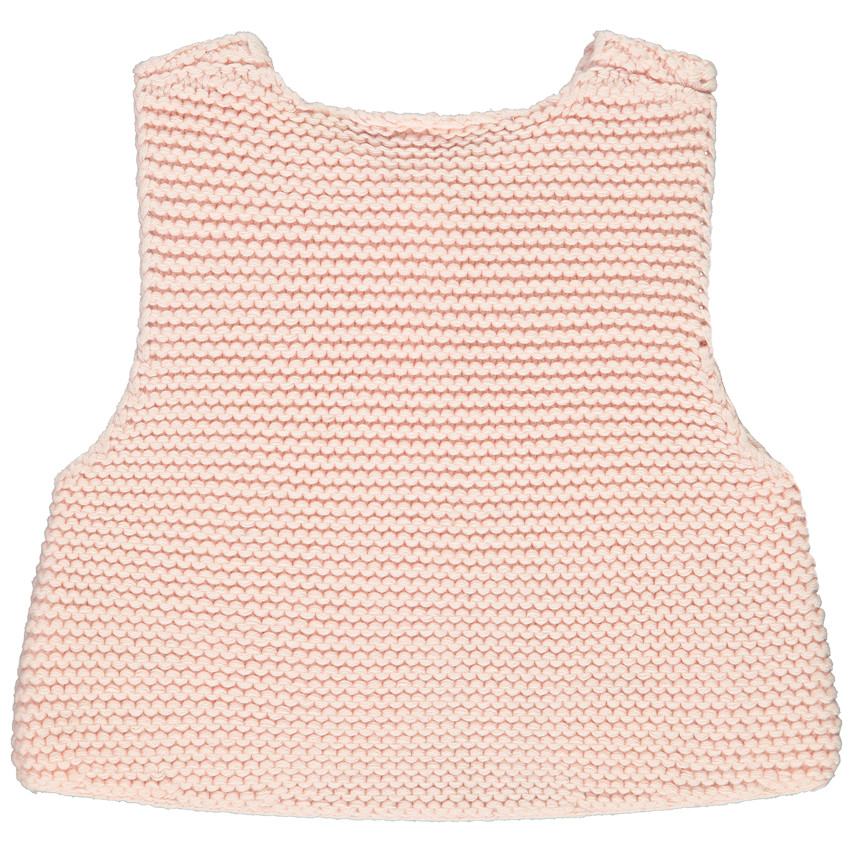 Chaleco sin mangas de punto rosa para bebé niña 